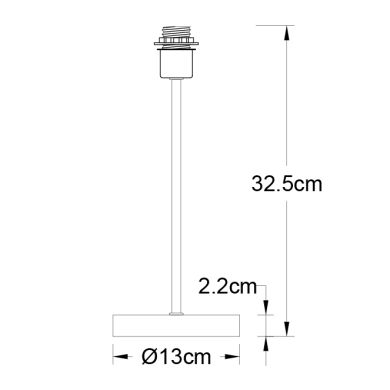 Armazón para Sobremesa MALDIVAS 1xE14 Al.33xD.13cm Blanco