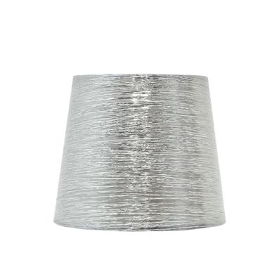Lampshade NOVA round & conic shiny fabric with fitting E27 H.16xD.20cm Silver