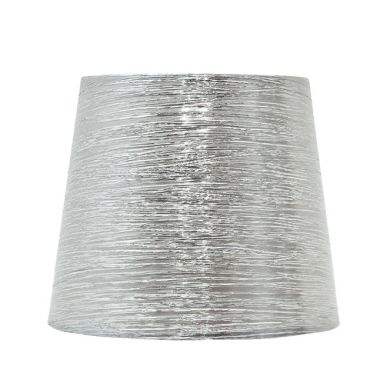 Abat-jour NOVA redondo cónico tela brilhante com encaixe E27 Alt.23xD.35cm Prata