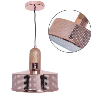 Suspensão ANUSCA 1xE27 Alt.Reg.xD.25cm Cobre