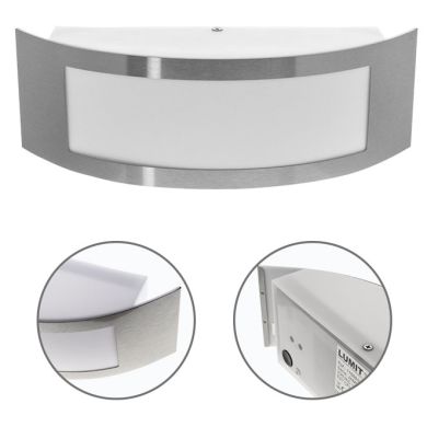 Aplique JAMOR IP44 1xE27 C.31xL.9xAlt.10cm cor inox