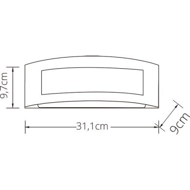 Aplique JAMOR IP44 1xE27 C.31xL.9xAlt.10cm cor inox