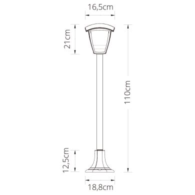 Pillar ZOIO large IP44 1xE27 L.17xW.17xH.Reg.cm Black