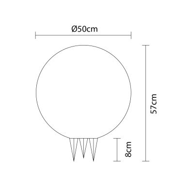 Bola de luz com espigão BONINA IP65 1xE27 Alt.57xD.50cm Granito