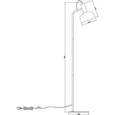 Lámpara de Pie LEANA 1xE27 L.25xAn.36xAl.136cm Cobre