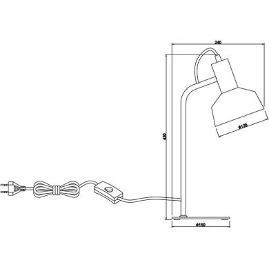 Candeeiro de mesa LEANA 1xE14 C.15xL.24xAlt.43cm cor cobre