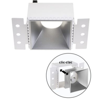 Frame for Downlight HAPI square for drywall L.13xW.7,5xH.5,5cm Silver