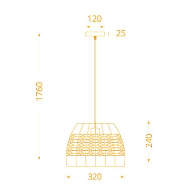 Pendant Light SOTERO 1xE27 H.Reg.xD.32cm Rattan Brown