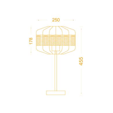 Table lamp SOLANGE D.25xA.45,5cm 1xE27 in Rattan
