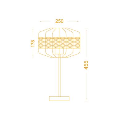 Candeeiro de mesa SOLANGE D.25xAlt.45,5cm 1xE27 em Vime