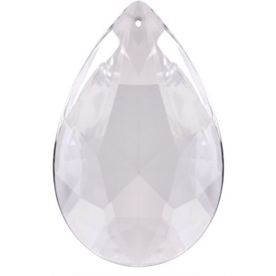 Glass pearshape stone 6,3x4,1cm 1 hole transparent