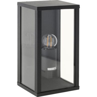 Aplique NOZELO IP44 1xE27 C.14xL.11,5xAlt.26cm alumínio+vidro antracite