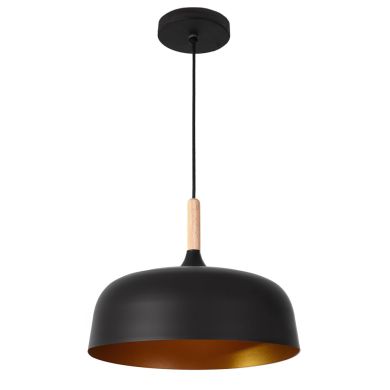 Suspensão GENARO 1xE27 Alt.Reg.xD.32cm preto/dourado