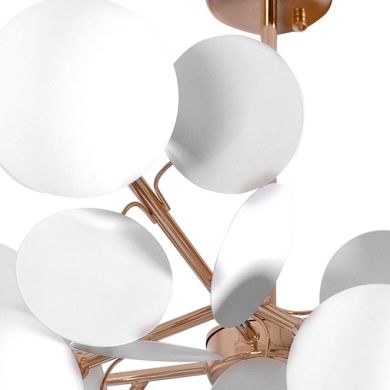 Candeeiro de tecto AKIRA 13xG9 Alt.62xD.93cm dourado/branco