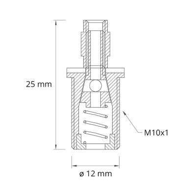 Cord grip M10x1 without breaks, in raw brass