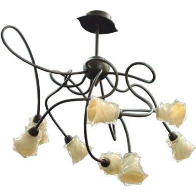 Candeeiro de tecto PIACENZA 8xG9 Alt.Reg.xD.65cm castanho