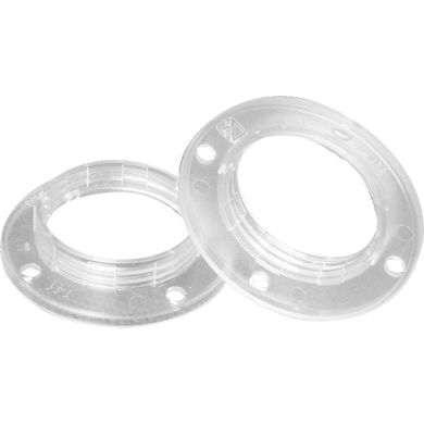 Arandela de resina termoplástica transparente para portalámparas E14 con rosca 9, 5mm D.43mm