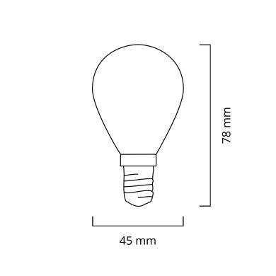 Bombilla E14 (fino) Esférica CLASSIC LED 4W 2700K 470lm Transparente