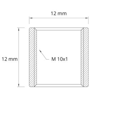 Altura Alt.1,2/1,3xD.1,2cm M10x1, em latão bruto (MA14X18-829) MO1