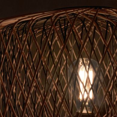 Floor lamp BAMBOO D.49xA.145cm 1xE27 in black and natural bamboo