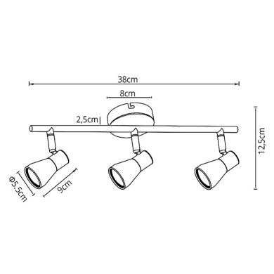 Wall Lamp LEONEL 3xGU10 L.38xW.9xH.12,5cm Chrome