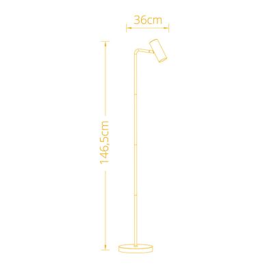 Lámpara de Pie LUCAS 1xGU10 Al.146,5xD.36cm Blanco