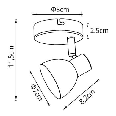 Wall Lamp LINUS 1xGU10 L.8,2xW.8xH.11,5cm rust color