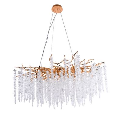 Ceiling Lamp CHAMONIX 18xG9 H.Reg.xD.120cm with transparent cristals and gold frame