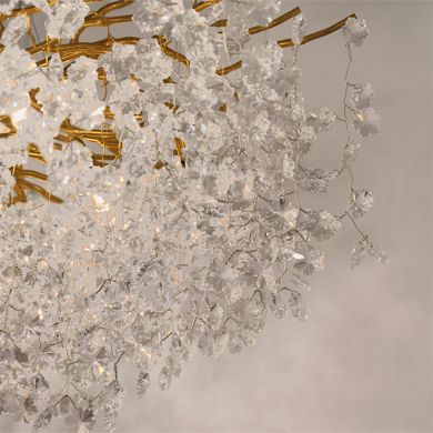 Ceiling Lamp AMPEZZO 11xG9 H.Reg.xD.100cm with transparent cristals and gold frame