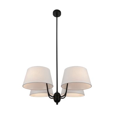 Candeeiro de tecto MARIZA 4xE14 preto com 4 abatjours bege