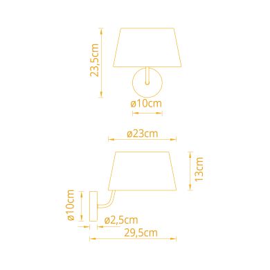 Aplique MARIZA 1xE14 preto com abatjour bege
