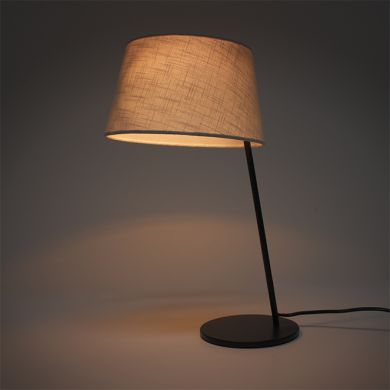 Candeeiro de mesa MARIZA 1xE14 preto com abat-jour bege
