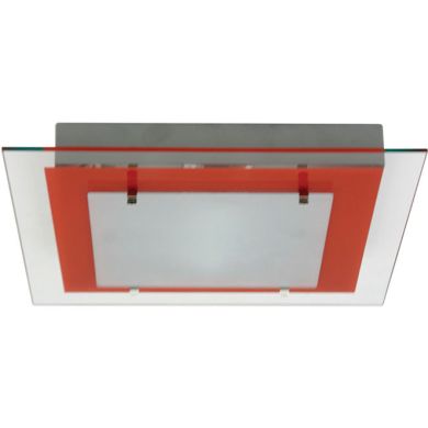 Plafond BELÉM square 1xR7s 118mm L.29xW.29xH.4cm Red