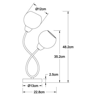 Table Lamp UMBRIA 1xE14 H.48,2xD.22,8cm Chrome