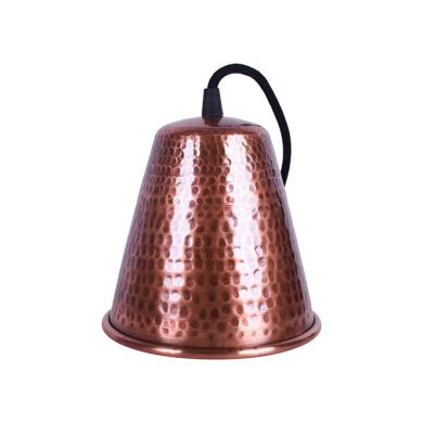 Colgante COPPER 1xE27 Al.Reg.xD.15,5cm em cobre com acabamento martelado brillante