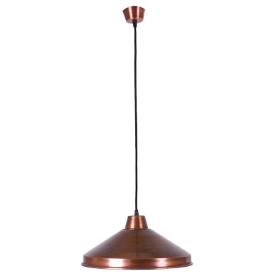 Suspensão COPPER 1xE27 Alt.Reg.xD.35cm em cobre com acabamento liso oxidado