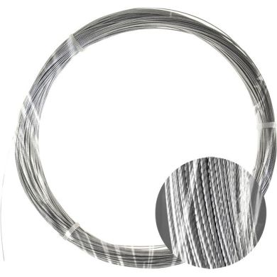 Cabo aço zincado c/revestimento transparente (19 fios x D.1mm) (Rolo100m)