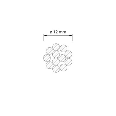 Cabo de aço zincado com revestimento transparente D.1,6mm (12 fios x D.1,2mm) (Rolo 100m) (CRD4 - CA