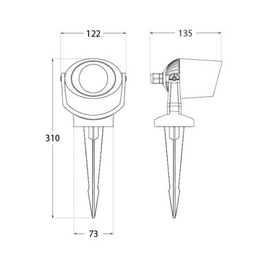Spike Luminaire TOMMY 1xGU10 6W CCT (2colors) switch IP66 L.12,2xW.13,5xH.31cm white resin