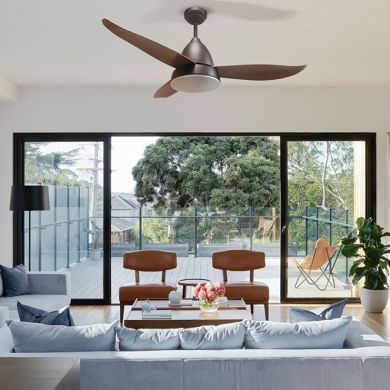 Ventoinha de tecto MARINO branca, 3 palas, 16W LED 4000K, Alt.45xD.122cm