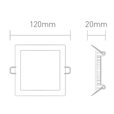 Downlight INTEGO CLASSIC square 6W LED CCT 480lm 120° L.12xW.12xH.2cm White