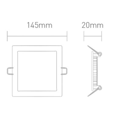 Downlight INTEGO CLASSIC square 9W LED CCT 700lm 120° L.14,5xW.14,5xH.2cm White