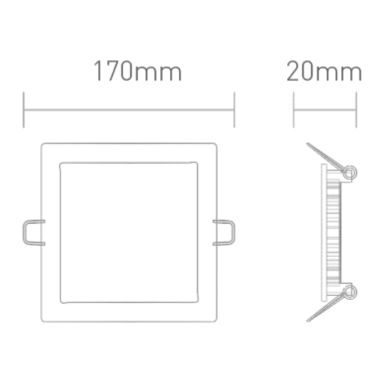 Downlight INTEGO CLASSIC square 12W LED CCT 1000lm 120° L.17xW.17xH.2cm White