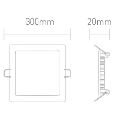 Downlight INTEGO CLASSIC square 24W LED CCT 2200lm 120° L.30xW.30xH.2cm White