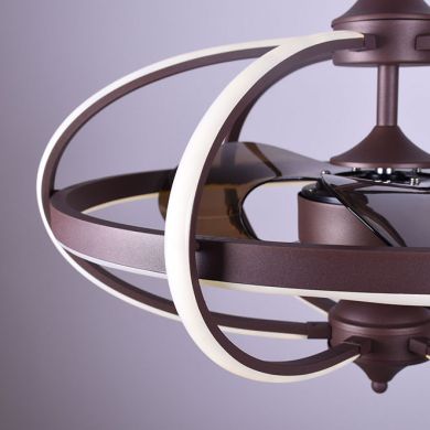 Ceiling fan DC IMBAT brown, 3 blades, 152W LED 3000|4000|6500K, H.55xD.65cm