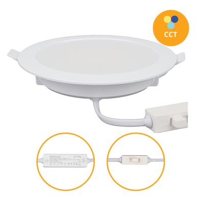 Downlight Empotrable INTEGO 2.0 PC redondo 12W LED CCT 1800lm 120° Al.2,5xD.22,5cm blanco