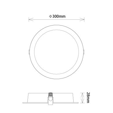 Downlight Empotrable INTEGO TECHNO PP redondo 22W LED CCT 2400lm 120° Al.2,8xD.30cm Blanco