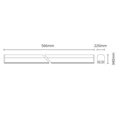 Under Cabinet Light LineX T5 10W LED 700lm 3000K L.56,6xW.2,2xH.3,4cm White