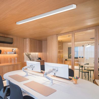Barra suspensa/tecto LineX OFFICE 120cm 1x40W LED CCT 3000/4000/6400K C.118xL.7xAlt.Reg.cm branca