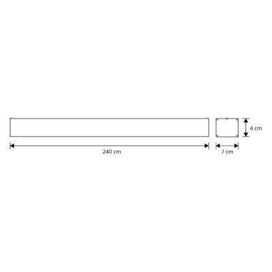 Barra colgante/superficie LineX OFFICE 240cm 1x80W LED 6400lm 4000K 120° L.240xAn.7xAl.Reg.cm Blanca